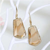 Goldtone Champagne Crystal Drop Earrings