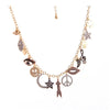 Goldtone Charmed Necklace - White