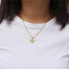 Goldtone Cherub Pendant Necklace - White