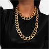 Goldtone Chunky Chain Layered Necklace - White