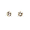 Goldtone Circular Crystal Everyday Classic Stud Earrings