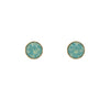 Goldtone Circular Crystal Everyday Classic Stud Earrings