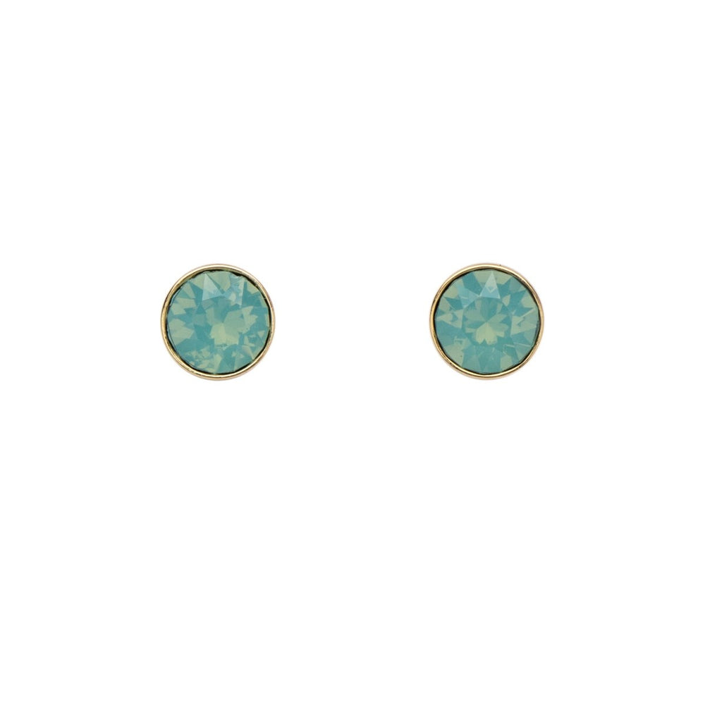 Goldtone Circular Crystal Everyday Classic Stud Earrings