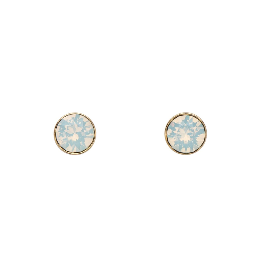 Goldtone Circular Crystal Everyday Classic Stud Earrings