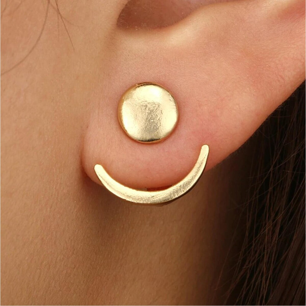 Goldtone Circular Stud Earrings