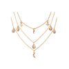 Goldtone Clear Crystal Celestial Layered Necklace - White