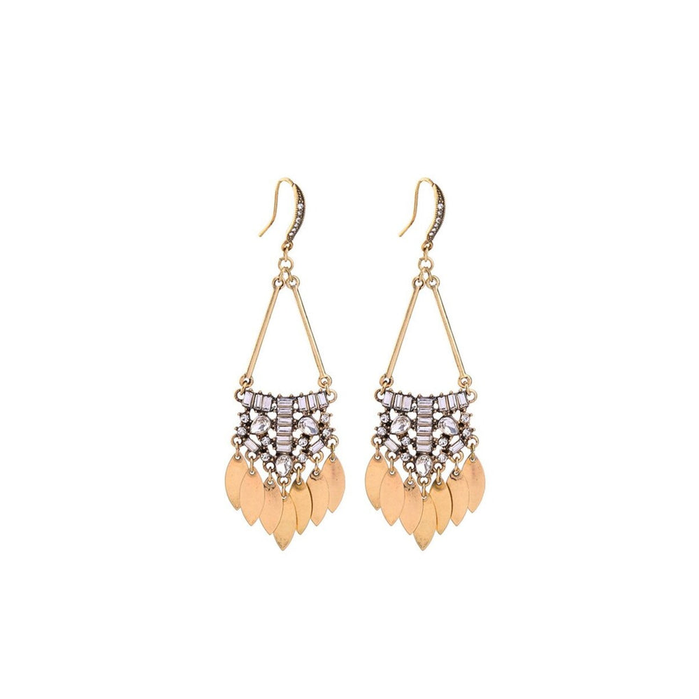 Goldtone Clear Crystal Chandelier Drop Earrings