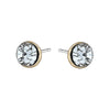 Goldtone Clear Crystal Circular Stud Earrings