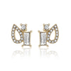 Goldtone Clear Crystal Clustered Stud Earrings