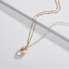 Goldtone Clear Crystal Necklace - White