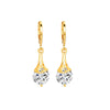 Goldtone Clear Cubic Zirconia Drop Earrings