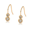 Goldtone Clear Cubic Zirconia Dual Circle Earrings