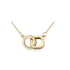 Goldtone Clear Cubic Zirconia Interlocked Circle And Square Necklace - White