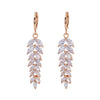 Goldtone Clear Cubic Zirconia Marquis Huggie Drop Earrings