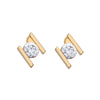 Goldtone Clear Cubic Zirconia Stud Earrings