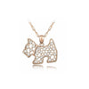 Goldtone Clear Swarovski Crystal Dog Pendant Necklace - White