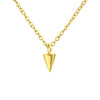 Goldtone Cone Pendant Necklace - White