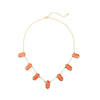 Goldtone Coral Geometric Necklace - White