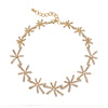 Goldtone Crystal Floral Statement Necklace - White