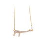 Goldtone Crystal Giraffe Necklace - White