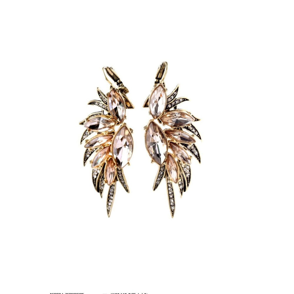 Goldtone Crystal Marquis Drop Earrings