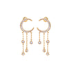 Goldtone Crystal Moon Star Earrings