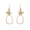 Goldtone Crystal Open Pineapple Drop Earrings