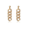 Goldtone Crystal Pave Chain Drop Earrings