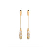 Goldtone Crystal Pave Encrusted Drop Earrings