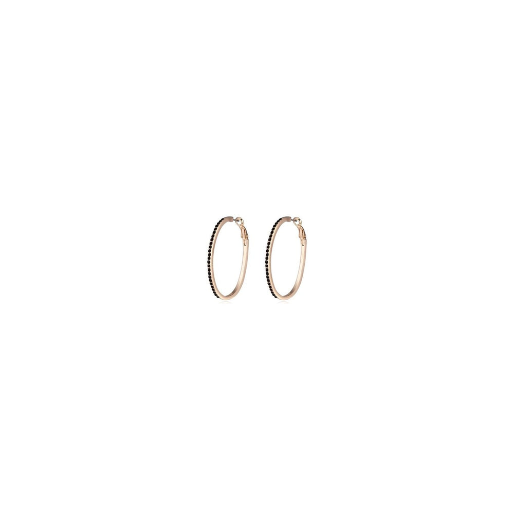 Goldtone Crystal Pave Hoop Earrings