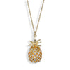 Goldtone Crystal Pineapple Pendant Necklace - White