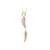 Goldtone Crystal Pink Wing Lariat Necklace - White