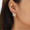 Goldtone Crystal Set Of 2 Huggie Hoop Earrings