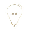 Goldtone Crystal Shamballa Ball Earrings And Necklace - White