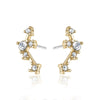 Goldtone Crystal Star Constellation Stud Earrings