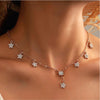 Goldtone Crystal Star Necklace - White