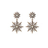 Goldtone Crystal Starburst Drop Earrings