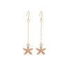 Goldtone Crystal Starfish Drop Earrings