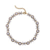 Goldtone Crystal Statement Necklace - White