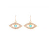 Goldtone Crystal Turquoise Bead Eye Drop Earrings