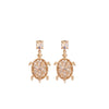 Goldtone Crystal Turtle Drop Earrings