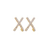 Goldtone Crystal X Stud Earrings