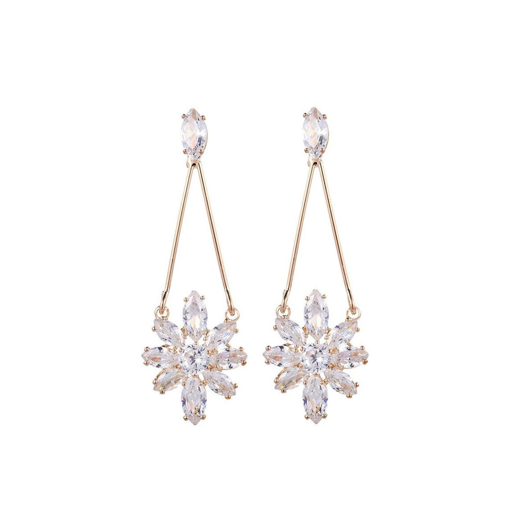 Goldtone Cubic Zirconia Chandelier Drop Earrings