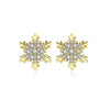 Goldtone Cubic Zirconia Snowflake Stud Earrings