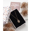 Goldtone Cz Hamsa Pendant Necklace - In Gift Box - White