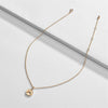 Goldtone Dainty Rainbow Pendant Necklace - White