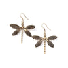 Goldtone Dragonfly Drop Earrings