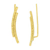 Goldtone Dual Bar Hammered Threader Earrings