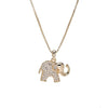 Goldtone Elephant Necklace With Pave Swarovski Crystals