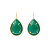 Goldtone Emerald Green Teardrop Drop Earrings